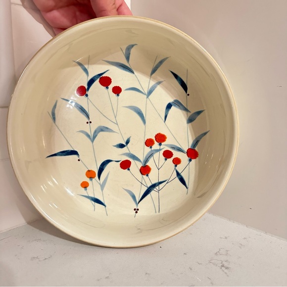 Mikasa Other - Vintage Mikasa 70s Dewberry Pattern Celadon Glazed Ceramic Bowl